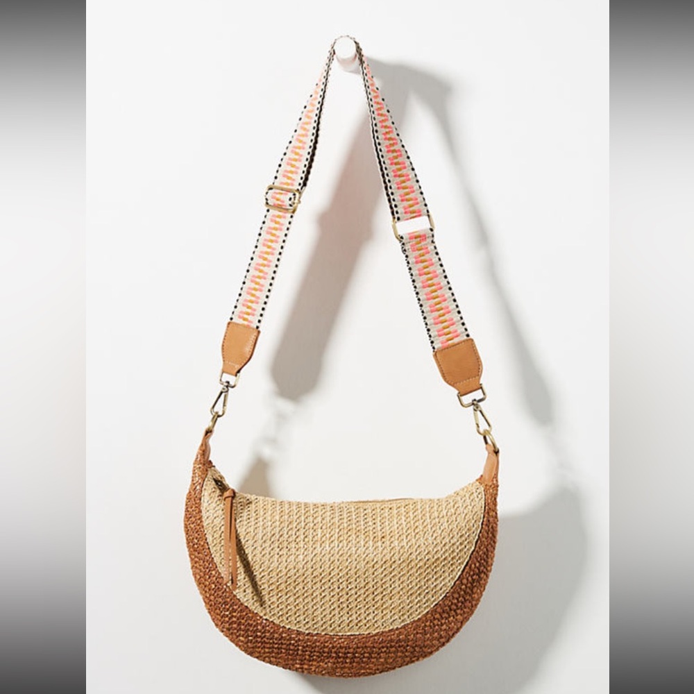 Anthropologie Urban Originals convertible strap straw bag
